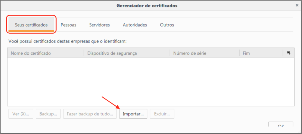 Certificados instalados no Mozila Firefox