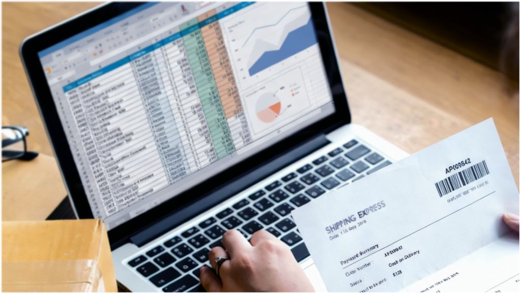 Computador com uma planilha aberta de gráficos - dados xml