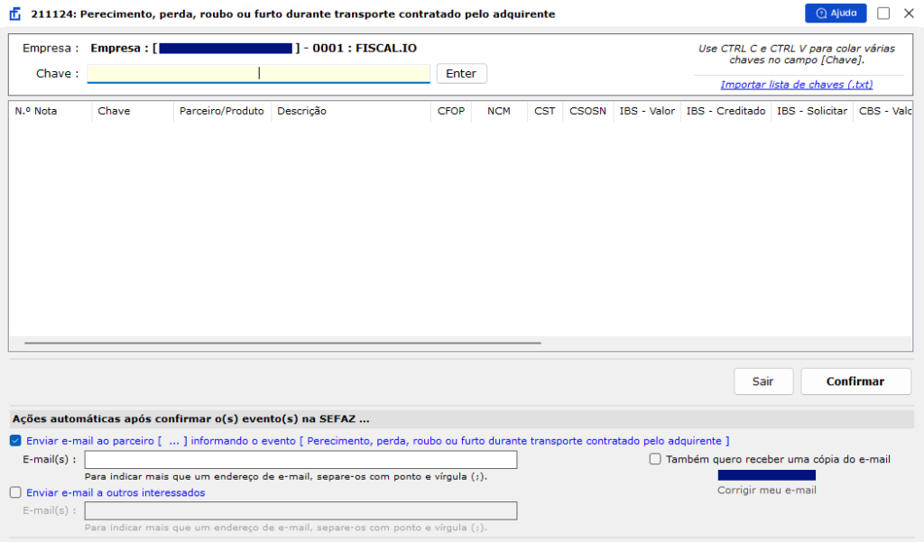 Tela 2 do Monitor da Fiscal.io mostrando como manifestar o evento