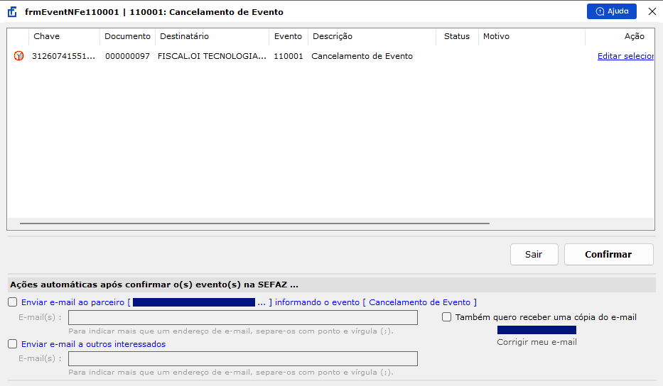 Terceiro passo de como registrar o evento 110001 no monitor