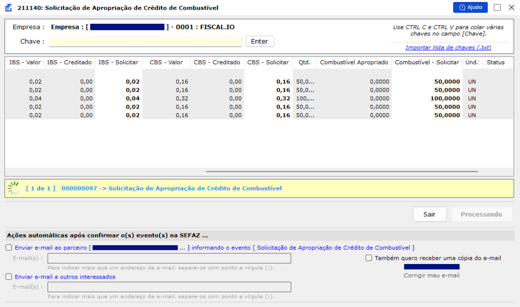 Passo 5 para registrar o evento 211140 no monitor